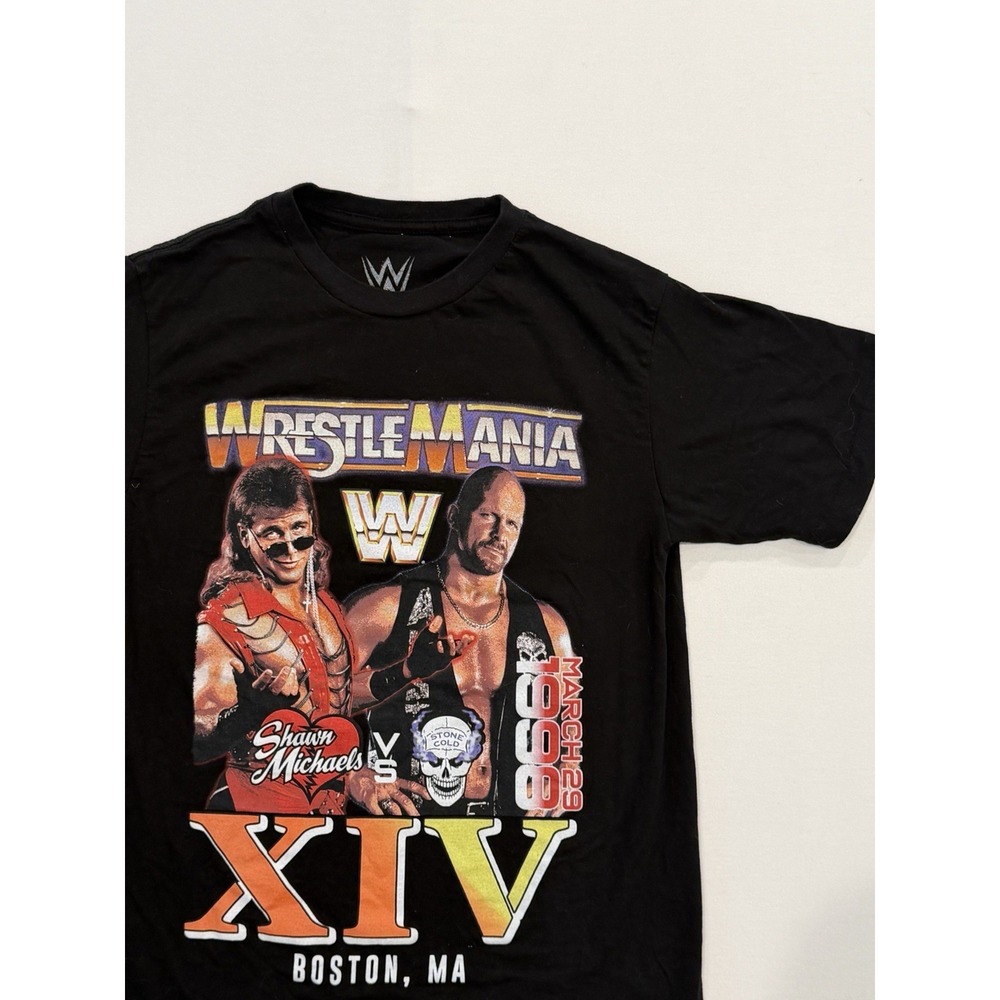 WrestleMania XIV 1998 Black Retro Classic WWE WWF Men's T-Shirt Size Small Y2K
